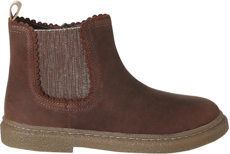 VERTBAUDET Leren kinderboots met rits bruin