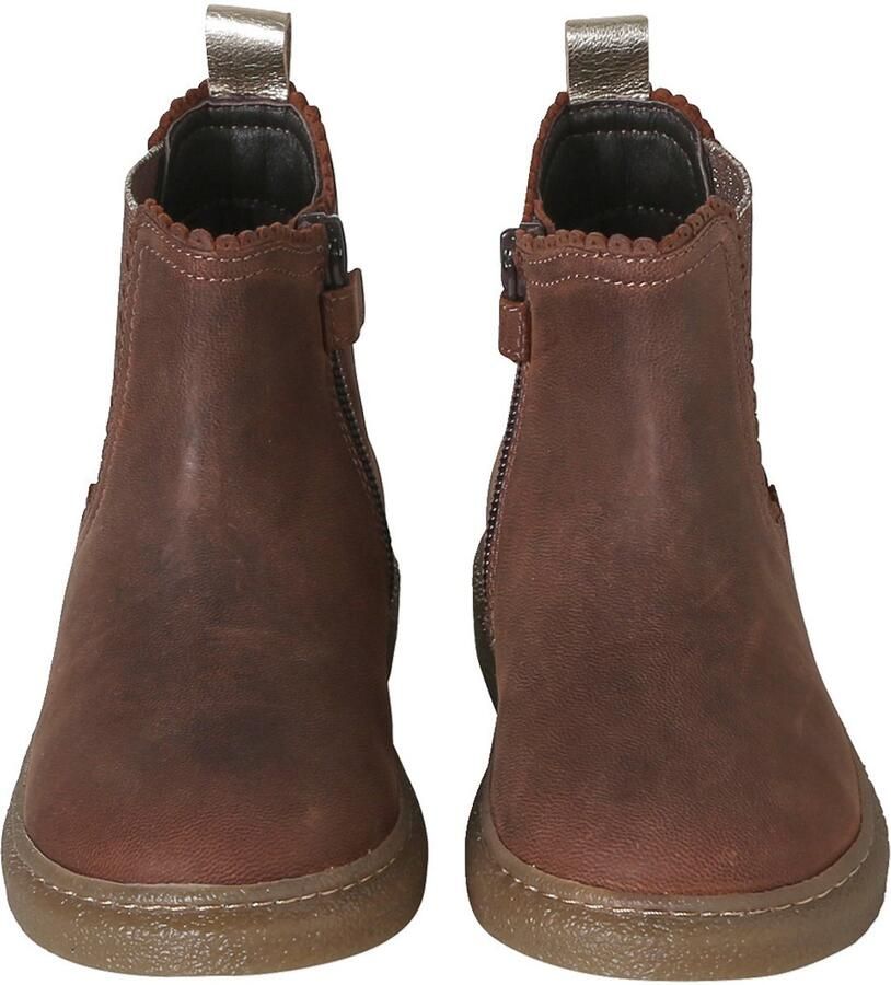 VERTBAUDET Leren kinderboots met rits bruin