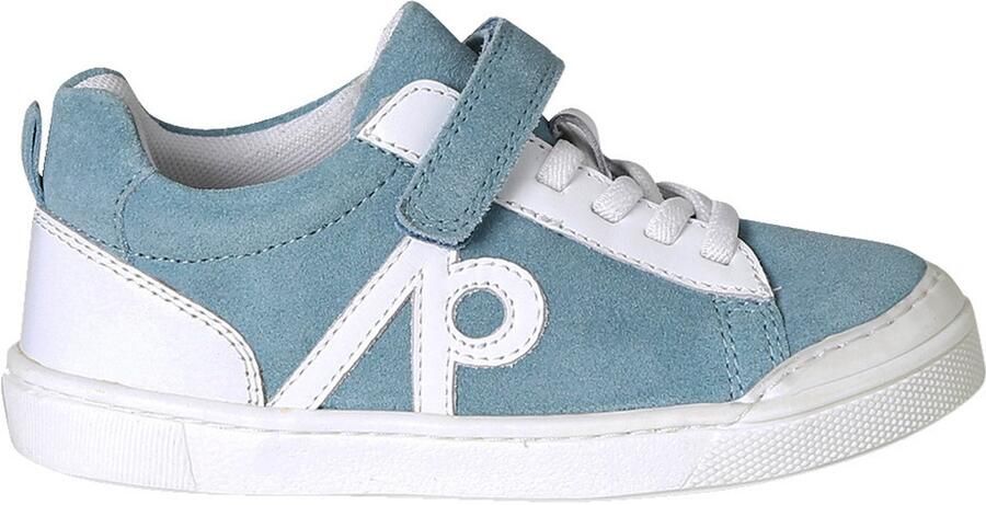 VERTBAUDET Leren kindersneakers met klittenband veel blauw