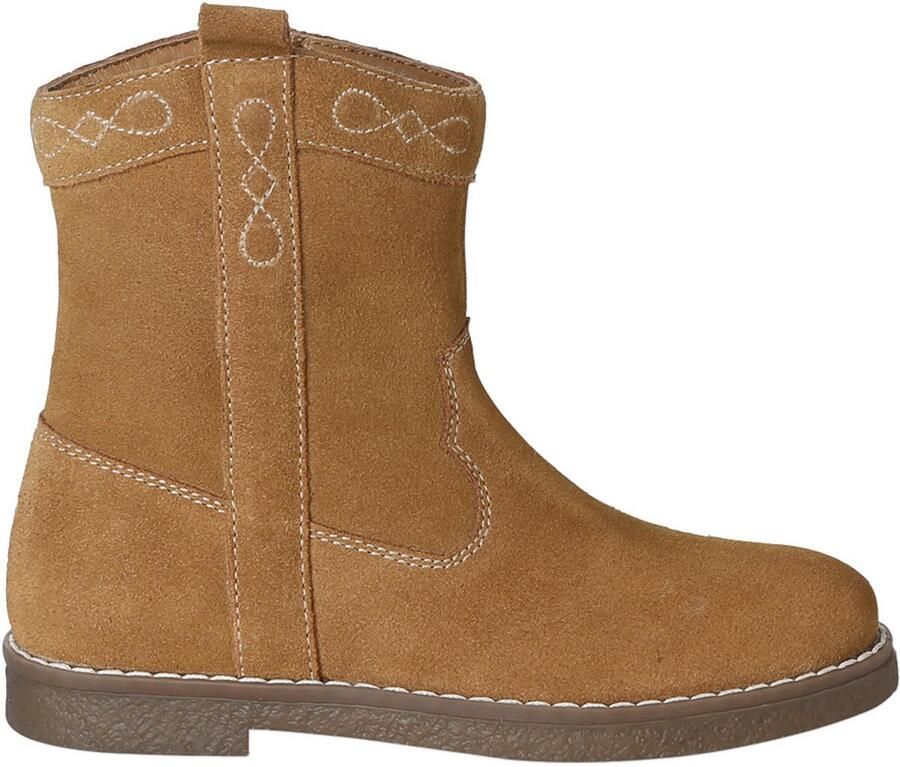 VERTBAUDET Leren meisjesboots met rits bruin