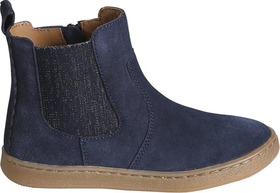 VERTBAUDET Leren meisjeslaarzen marineblauw