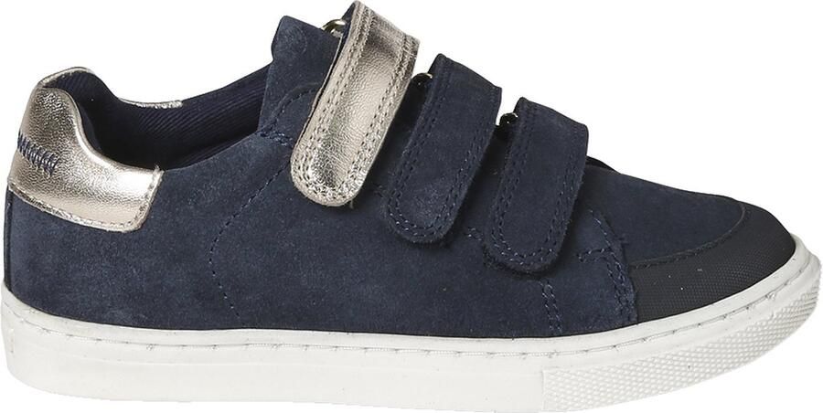 VERTBAUDET Leren meisjessneakers met klittenband marineblauw - Foto 1