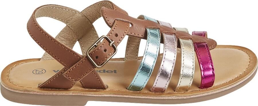 VERTBAUDET Leren sandalen met gespen voor meisjes camel