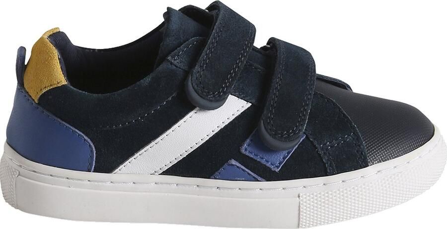 VERTBAUDET Leren sneakers met klittenband voor jongens kleutercollectie marineblauw