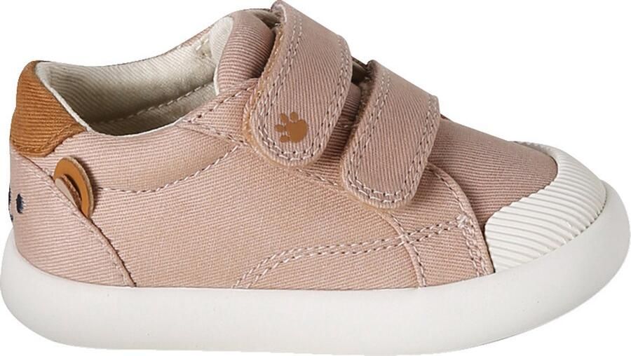 VERTBAUDET Stoffen sneakers met klittenband babyjongen beige bedrukt