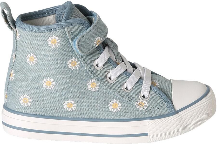 VERTBAUDET Synthetische hoge baskets voor kinderen jeansblauw