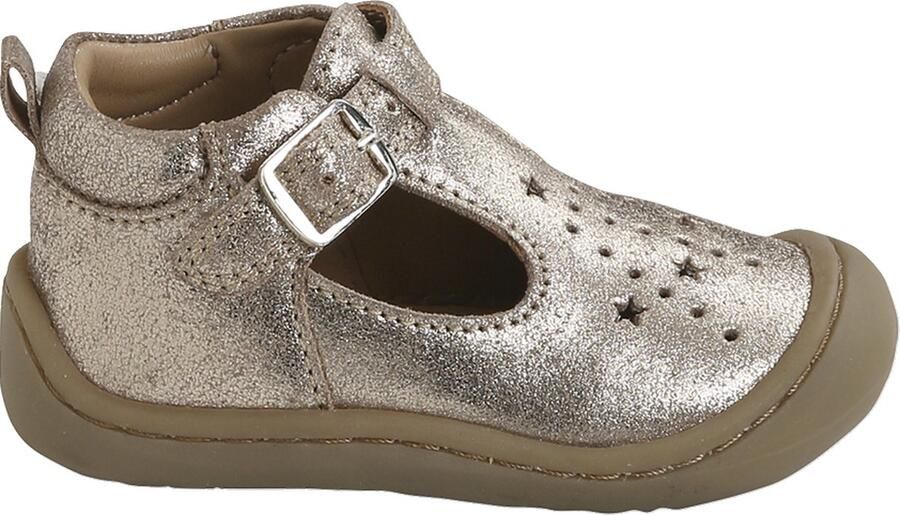 VERTBAUDET Zacht lederen sandalen voor baby's die kruipen goud