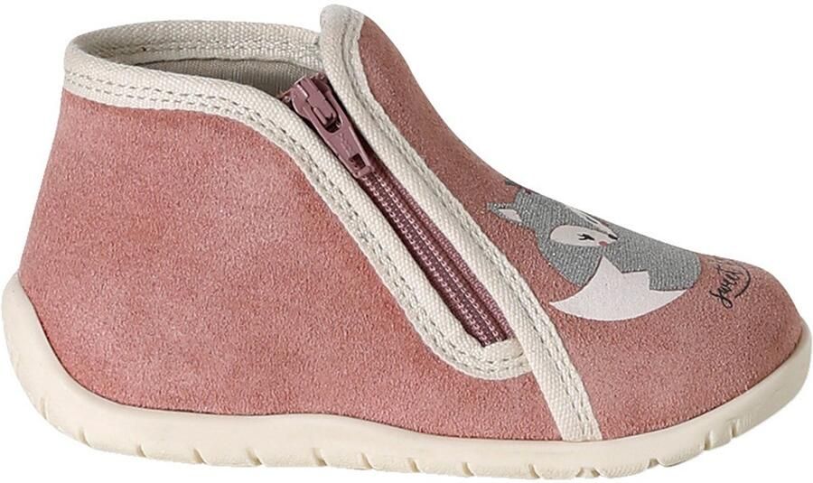 VERTBAUDET Zachte babyboots met ritssluiting van leer oudroze