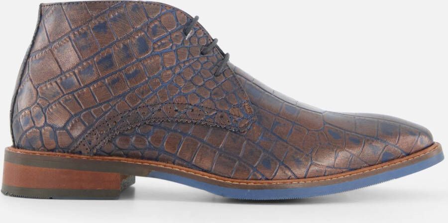 Vertice Croco Veterschoenen cognac Leer