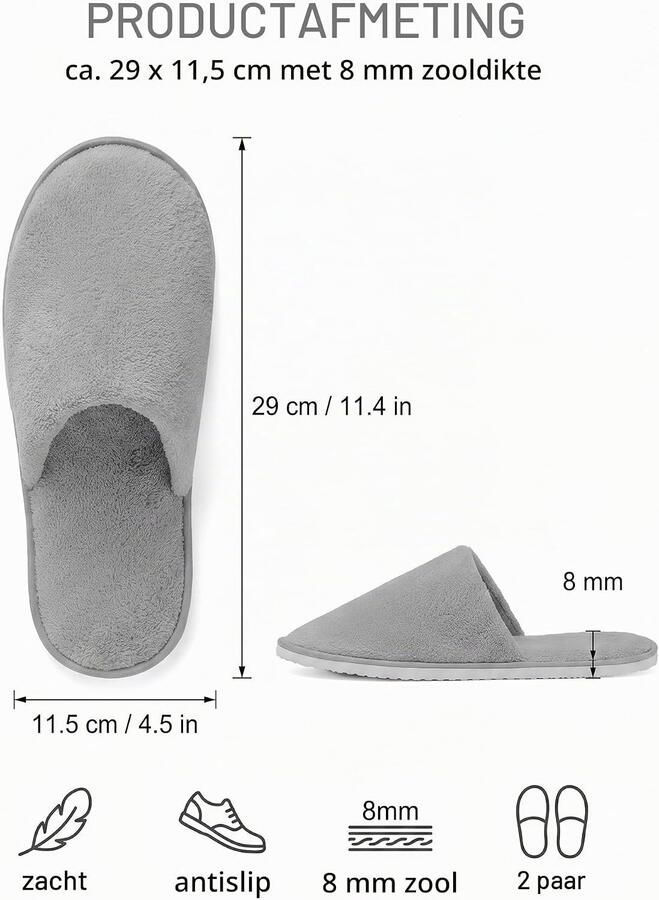 Verwisselbare Gasten Slippers 2 Paar Dikke Zool van Koraalfleece Hygienisch en Antislip voor Hotel Spa Thuis Reizen en Zorginstellingen
