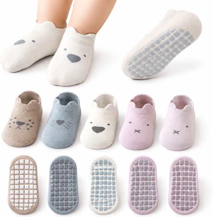 VHV Baby sokken 4 paar Warme sokken Antislip crew sokken M Baby sokjes Babysokjes