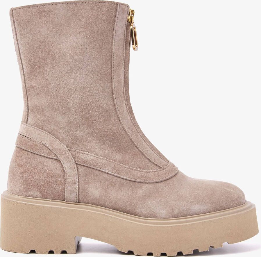 VIA VAI Bobbi Strip Biker Boots Koel beige