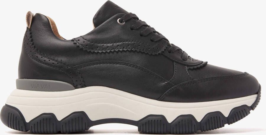 VIA VAI Coco Tess Sneakers Leer Zwart