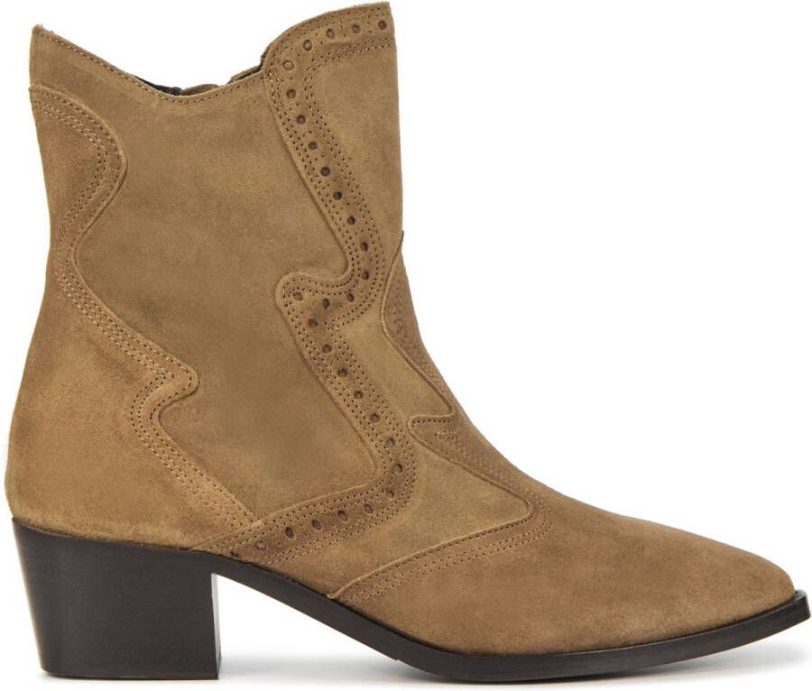 VIA VAI Cowboylaarzen Dames Laarzen Damesschoenen Suède 59073 Shelly Cognac