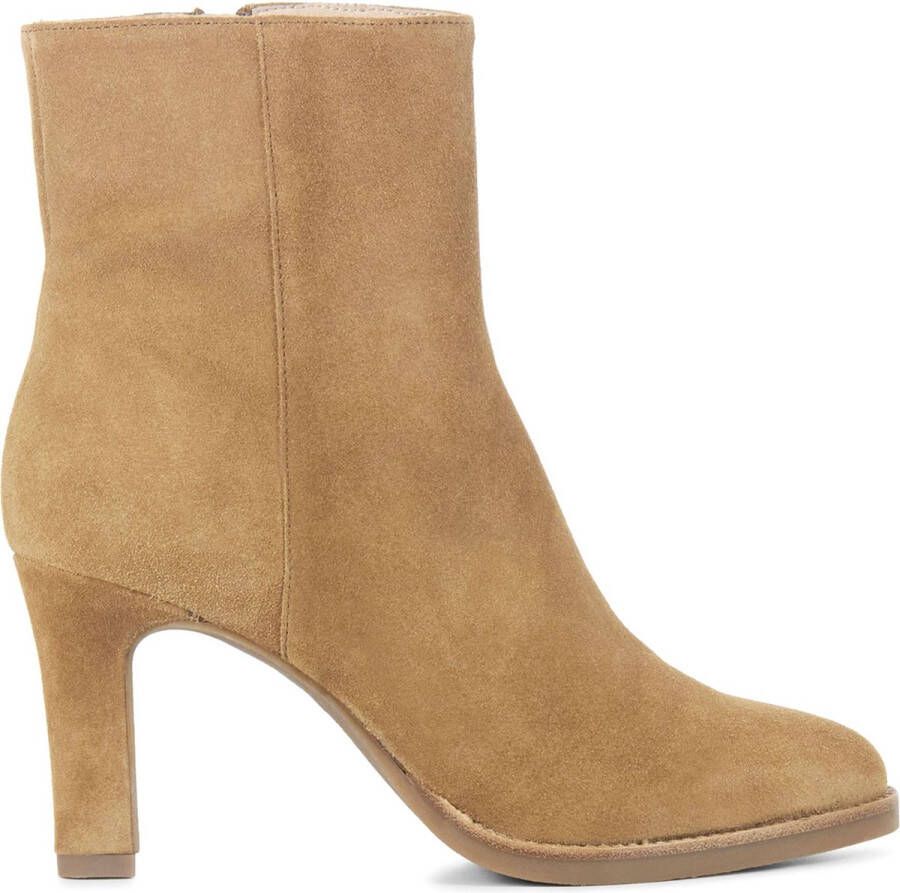 VIA VAI Enkellaarsjes Dames Laarzen Damesschoenen Suède 61064 Fallon Camel