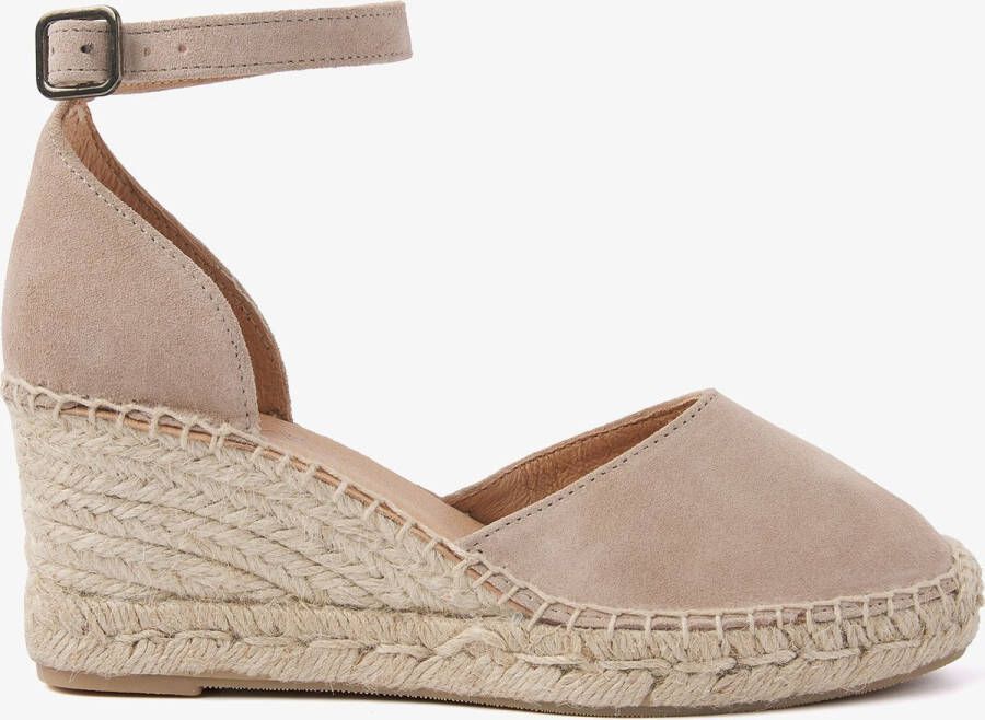 VIA VAI Flora Braid Espadrilles Met Sleehak Beige