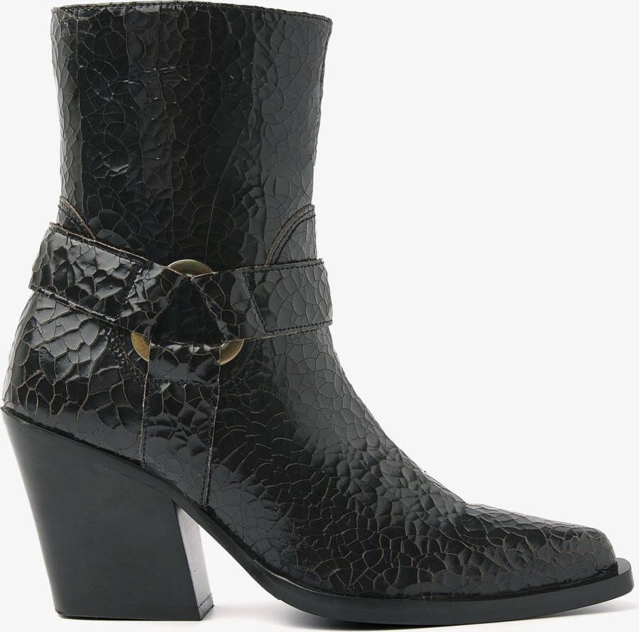 VIA VAI Enkellaarsjes Dames Gioia Fall Maat: 37 Materiaal: Leer Kleur: Zwart - Foto 2