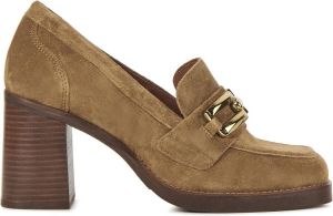 VIA VAI Instappers Dames Instapschoenen Damesschoenen Suède 61082 Avery Midden bruin