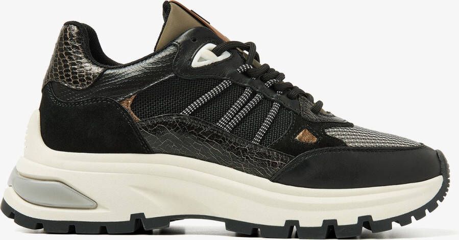 VIA VAI Lage Sneakers Dames Liz Dae Maat: 43 Materiaal: Leer Kleur: Zwart