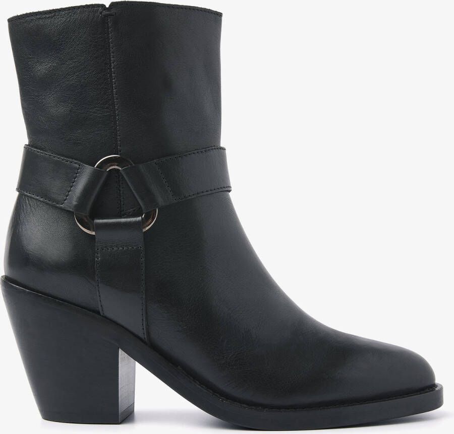 VIA VAI Enkellaarsjes Dames Mara Drew Maat: 36 Materiaal: Leer Kleur: Zwart - Foto 2