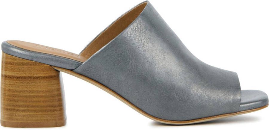 VIA VAI Muiltjes Female Sandalen Instappers Damesschoenen Leer 60022 Polly met Blauw