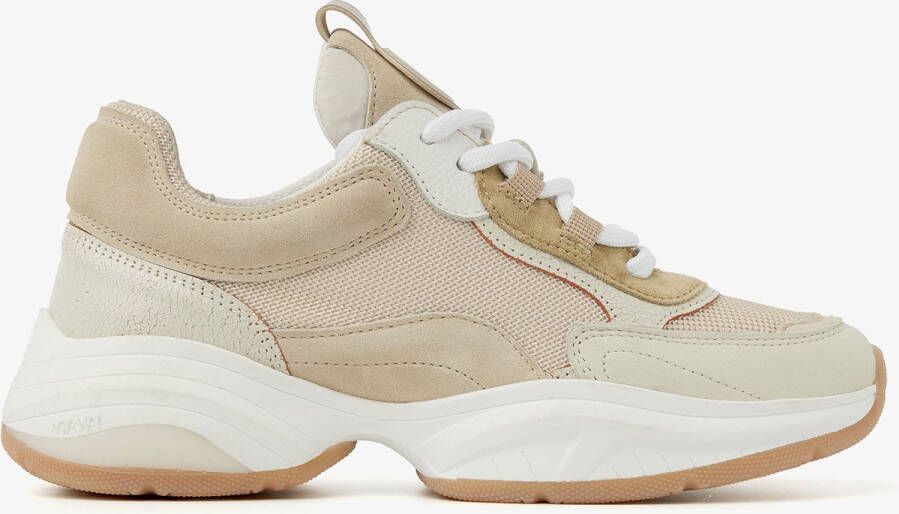 VIA VAI Lage Sneakers Dames Pepper Fin Maat: 42 Materiaal: Leer Kleur: Zand