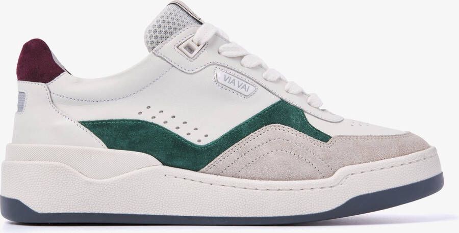 VIA VAI Sam Hudson Sneakers Wit Groen