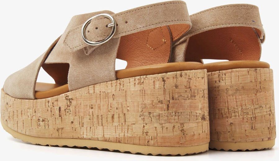 VIA VAI Sissel Raise | suède sleehak sandalen Beige Suede Sandalen met hak Dames - Foto 3