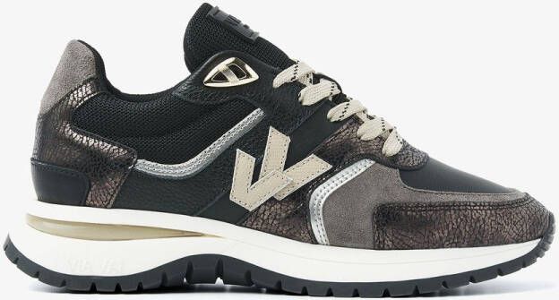 VIA VAI Lage Sneakers Dames Usher Davina Maat: 36 Materiaal: Textiel Kleur: Zwart