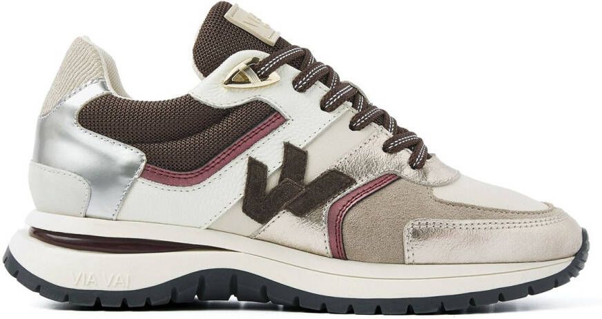 VIA VAI Lage Sneakers Dames Usher Davina Maat: 39 Kleur: Bruin