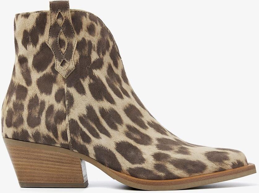 VIA VAI Do Gemma Enkellaarsjes dames Leer Luipaardprint