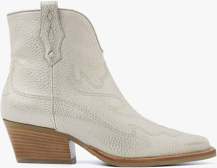 VIA VAI Enkellaarsjes Dames Do Olivia Leer Beige