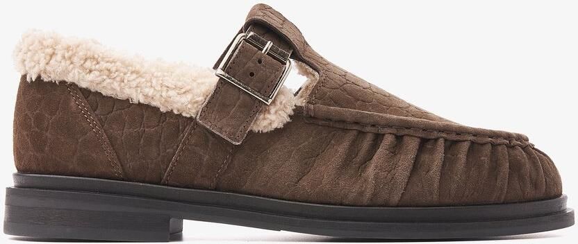 VIA VAI Fae Remi Loafers Dames Faux fur Suède Bruin