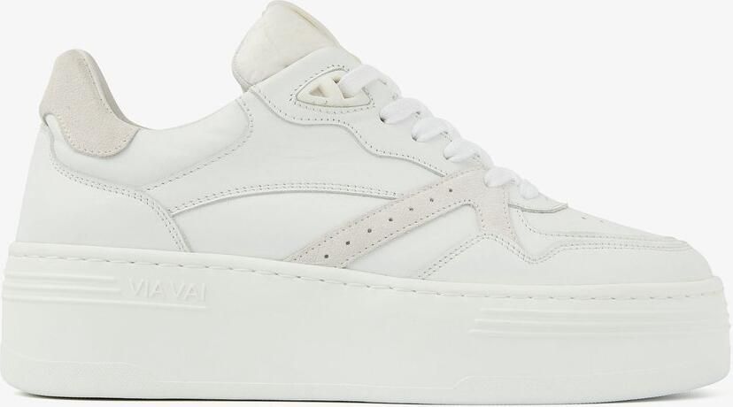 VIA VAI Lage Sneakers Dames Isa Bo Leer Wit