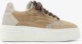 VIA VAI Isa Josie Sneakers Dames Leer Suède Bruin - Beige