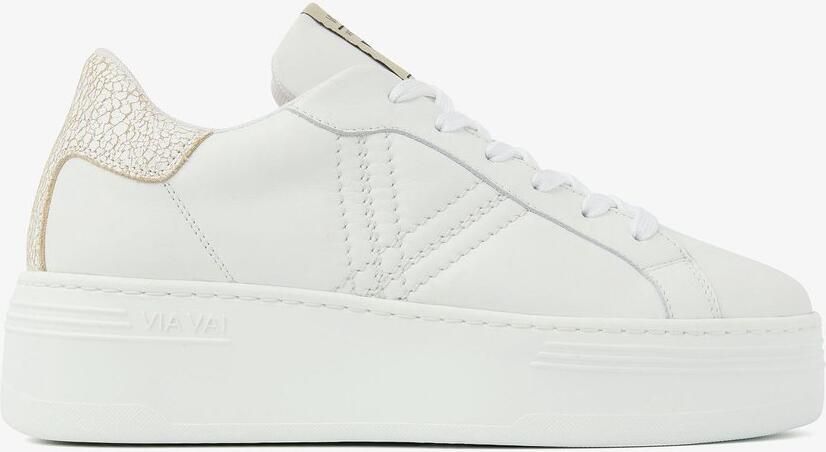 VIA VAI Lage Sneakers Dames Isa Layne Leer Wit