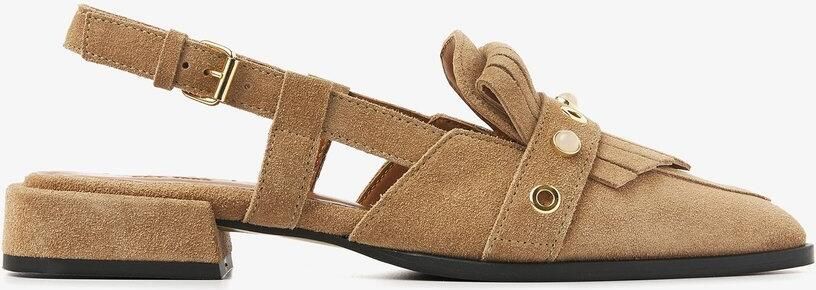 VIA VAI Jazz Tammi Slingbacks dames Suède Lichtbruin