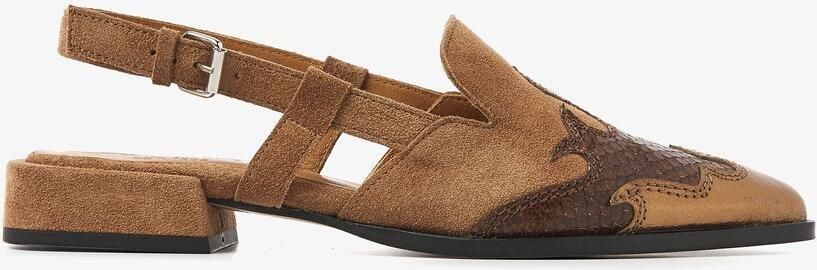 VIA VAI Jazz Vaienna Slingbacks Dames Leer Suède Brons