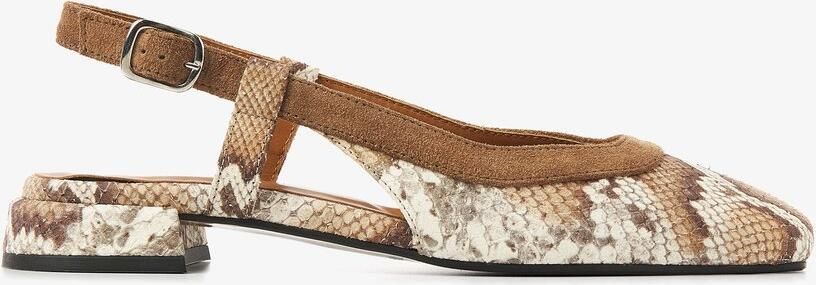 VIA VAI Julie Xena Slingbacks Dames Leer Suède Cognac