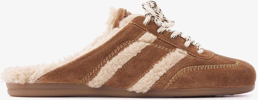 VIA VAI June Ashton Muiltjes Dames Faux fur Leer Cognac