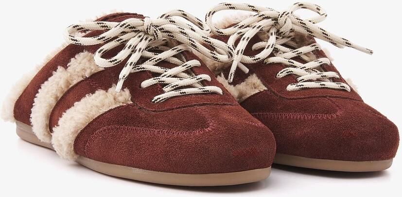 VIA VAI June Ashton Muiltjes Dames Faux fur Suède Bruin