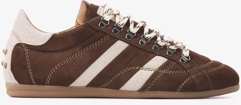 VIA VAI June Jackie Sneakers Dames Leer Suède Bruin