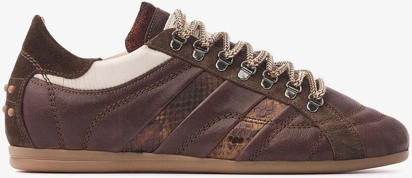 VIA VAI June Jackie Sneakers Dames Leer Suède Textiel Bruin