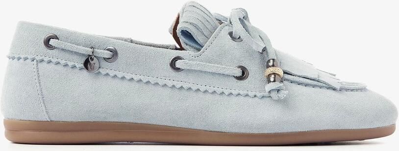 VIA VAI June Loua Loafers Dames Suède Blauw