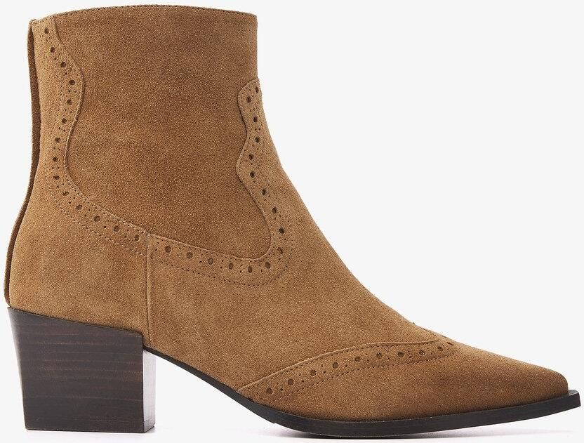 VIA VAI Kate Neil Enkellaarsjes Dames Suède Beige