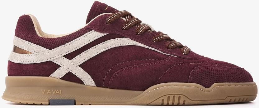 VIA VAI Kris Dante Sneakers Dames Leer Suède Bordeaux