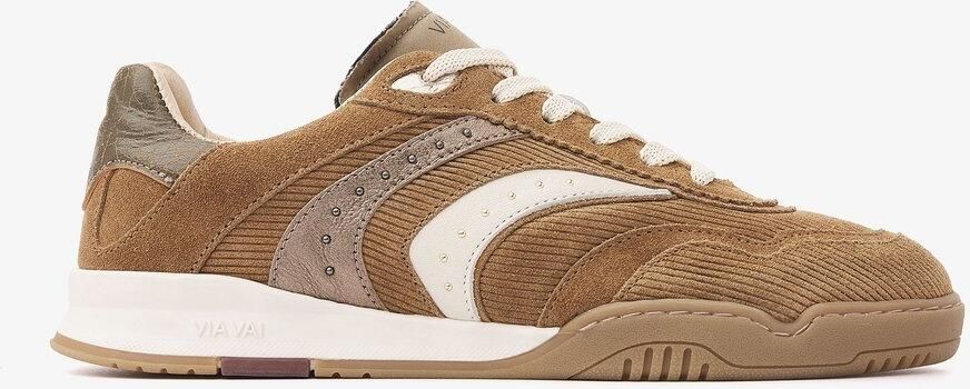 VIA VAI Kris Pax Sneakers Dames Leer Suède Textiel Beige