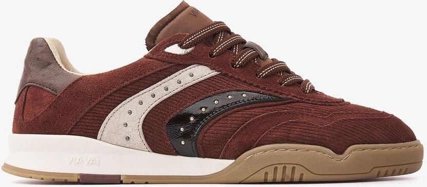 VIA VAI Kris Pax Sneakers Dames Leer Suède Textiel Bruin