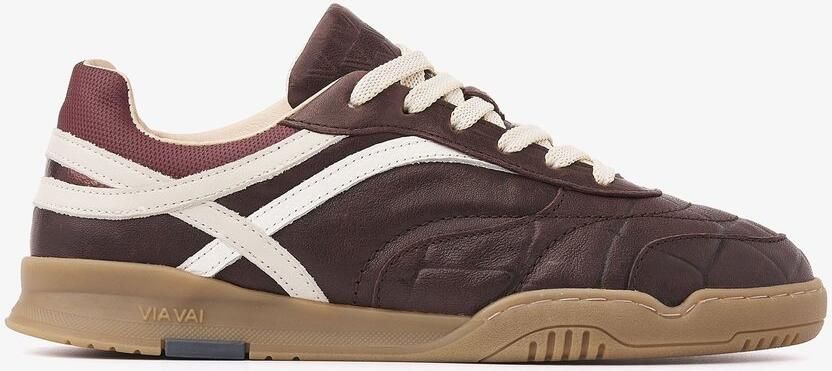 VIA VAI Kris Sky Sneakers Dames Leer Bruin