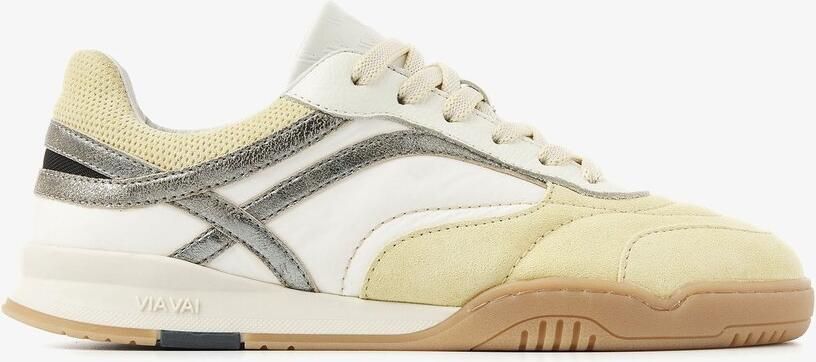 VIA VAI Kris Sky Sneakers dames Leer Mesh Suède Textiel Geel